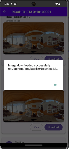 Image downloaded notification