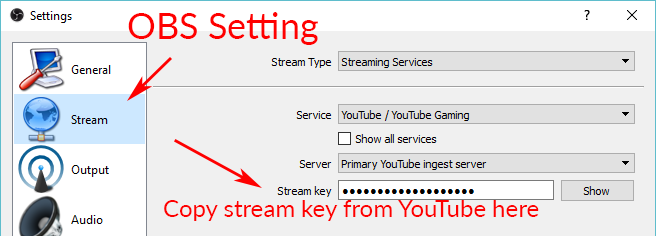 What is a stream key obs