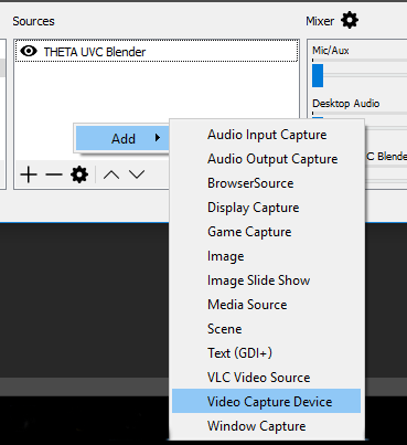 Add Video Capture Device to OBS Sources