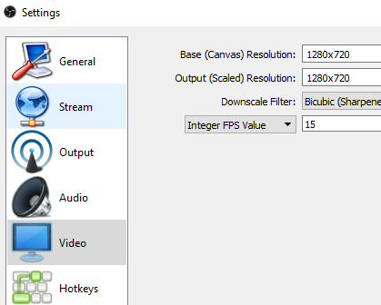 Configure Resolution to 1280x720